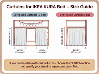 IKEA KURA Bunk Bed Curtains - Sheer Polka Dot Tulle for Girls Room