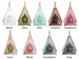 Raspberry Girls Teepee Tent | Large 5-Pole Handmade Indoor Play Tent