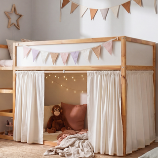 IKEA KURA Bed Curtains – Ivory Cotton
