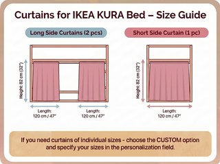 IKEA KURA Bed Curtains – Ivory Cotton