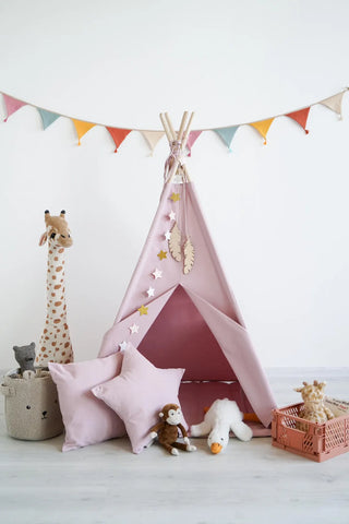 Pink Kids Teepee Tent | Handmade Cotton Play Tent for Girls