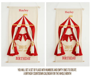 Birthday Countdown, Kids Countdown, Advent Calendar, Countdown Birthday Calendar, Interactive Countdown, Nursery decor circus, Circus Decor