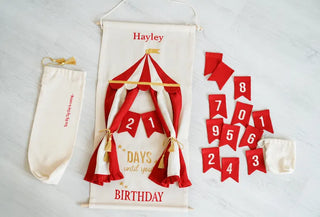 Birthday Countdown, Kids Countdown, Advent Calendar, Countdown Birthday Calendar, Interactive Countdown, Nursery decor circus, Circus Decor