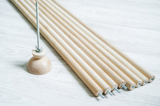 Teepee Poles Set with Stabilizer | 4 Beech Wood Poles for Kids Teepee