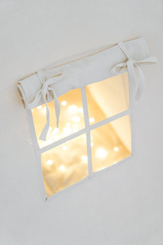 Cream Kids Teepee with Pom Poms | Handmade Natural Cotton Indoor Play Tent