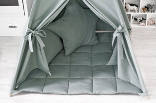 Dusty Sage Kids Teepee Tent | Handmade Cotton Teepee for Kids Room