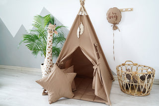 Caramel Kids Teepee Tent | Handmade Cotton Play Tent for Boys