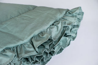 Eucalyptus Round Play Mat with Ruffle | Padded Cotton Teepee Floor Mat