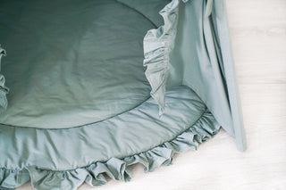 Sage Green Ruffle Teepee Tent | Handmade Cotton Kids Play Tent