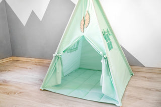 Mint Green Kids Teepee Tent | Handmade Cotton Indoor Play Tent