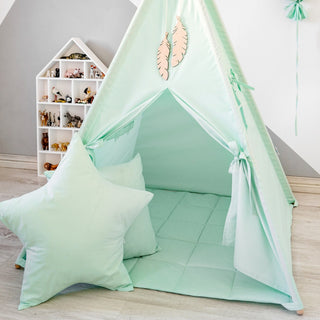 Mint Green Kids Teepee Tent | Handmade Cotton Indoor Play Tent