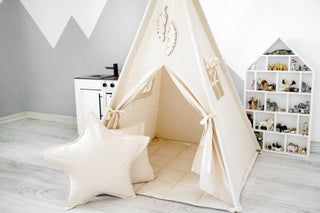 Personalized Kids Teepee Tent | Handmade Natural Cotton Indoor Play Tent