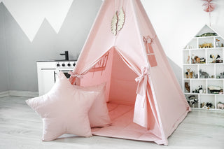 Blush Pink Teepee Tent for Kids | Handmade Cotton Indoor Play Tent