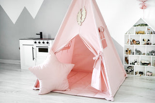 Blush Pink Teepee Tent for Kids | Handmade Cotton Indoor Play Tent