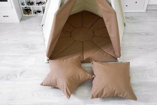 Caramel Accent Kids Teepee Tent | Large Handmade Kids Play Tent, 5 Poles