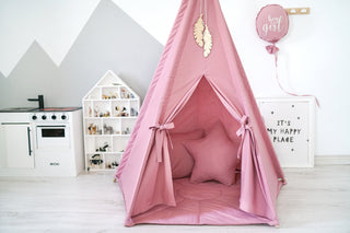 Raspberry Girls Teepee Tent | Large 5-Pole Handmade Indoor Play Tent