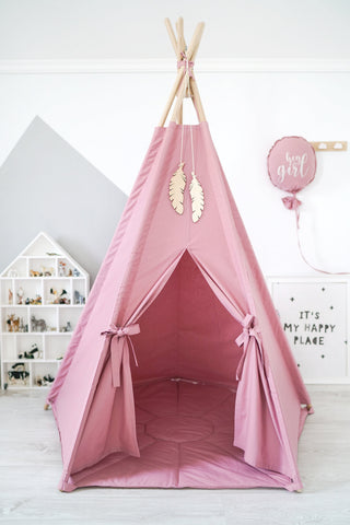 Raspberry Girls Teepee Tent | Large 5-Pole Handmade Indoor Play Tent