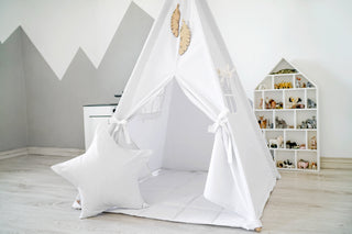 White Kids Teepee Tent | Handmade Cotton Play Tent, Gender Neutral