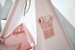 Blush Pink Teepee Tent for Kids | Handmade Cotton Indoor Play Tent