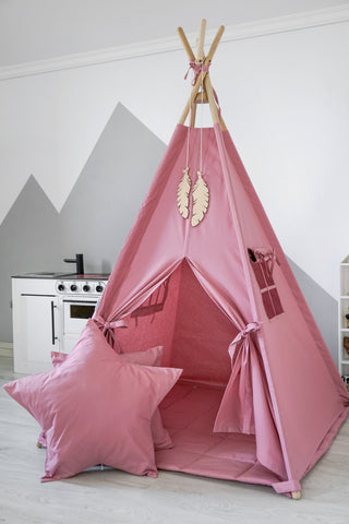 Raspberry Pink Kids Teepee Tent | Handmade Cotton Kids Play Tent