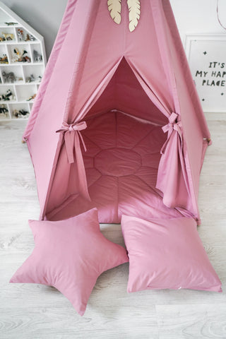 Raspberry Girls Teepee Tent | Large 5-Pole Handmade Indoor Play Tent