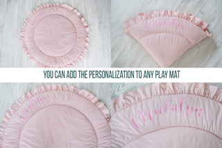 Blush Pink Round Play Mat with Ruffle | Padded Cotton Kids Floor Mat