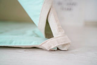 Natural and Mint Kids Teepee Tent | Handmade Cotton Indoor Play Tent