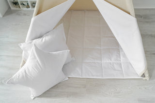 Natural and White Kids Teepee Tent | Handmade Cotton Indoor Play Tent