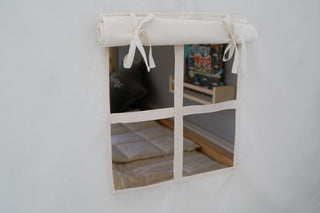 IKEA KURA Bed Curtains - Ivory Cotton with Door and Window
