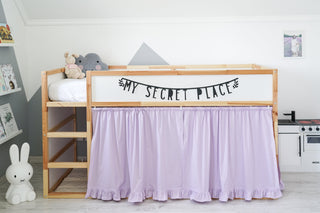 IKEA KURA Bunk Bed Curtains with Ruffles - Lilac Cotton