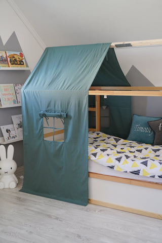 Montessori Bed Canopy - Hunter Green One-Piece Drape