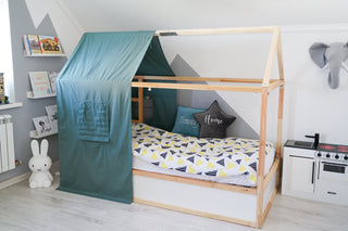 Montessori Bed Canopy - Hunter Green One-Piece Drape