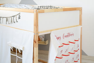 IKEA Kura Bunk Bed Curtains - Christmas Advent Calendar Side Panel with 24 Pockets