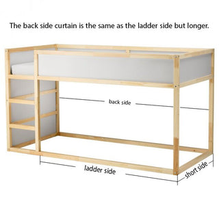Curtains for IKEA Kura House Bed - Loop Top Panels with Scallop Roof Canopy