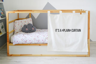 Curtains for IKEA Kura House Bed - Loop Top Panels with Scallop Roof Canopy