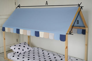 Montessori House Bed Canopy - Scallop Edge with Custom Color Combination