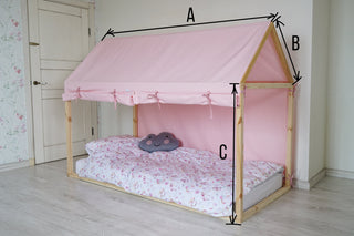 Canopy House Bed - Pink Teflon Roof, Made to Your Measurements