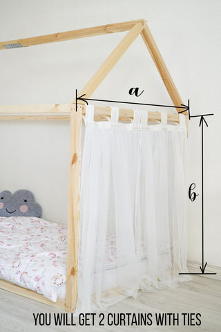 House Bed Curtains, Montessori Bed Curtains, Customized Montessori Bed Canopy, Canopy for Bed Frame, House Bed Tent, House Bed Canopy