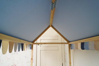 Montessori House Bed Canopy - Scallop Edge with Custom Color Combination