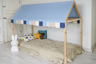 Montessori House Bed Canopy - Scallop Edge with Custom Color Combination