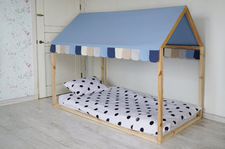 Montessori House Bed Canopy - Scallop Edge with Custom Color Combination