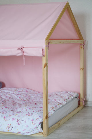 Canopy House Bed - Pink Teflon Roof, Made to Your Measurements