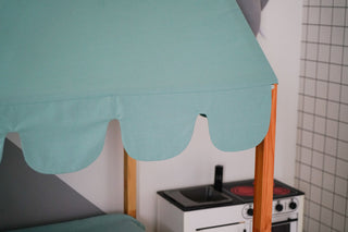 IKEA Kura Bed Canopy - Mint Scallop Edge, Teflon Duck Cotton