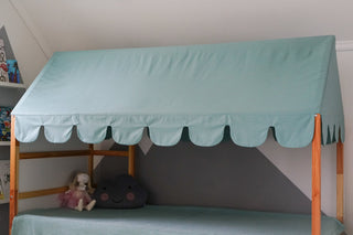 IKEA Kura Bed Canopy - Mint Scallop Edge, Teflon Duck Cotton