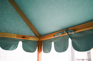 IKEA Kura Bed Canopy - Mint Scallop Edge, Teflon Duck Cotton
