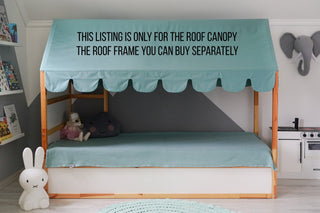 IKEA Kura Bed Canopy - Mint Scallop Edge, Teflon Duck Cotton