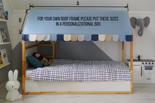 IKEA Kura Hack - Blue Roof Canopy with Colorful Scallop Edge