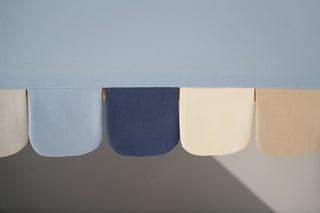 IKEA Kura Hack - Blue Roof Canopy with Colorful Scallop Edge
