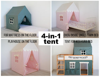 IKEA Kura Bed Tent - Eucalyptus Twin Bed Canopy, 4-in-1 Sleep and Play Solution
