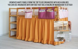 Ikea Kura organizer, Bunk bed organizer, Crib organizer, Ikea Kura pockets, Pocket organizer, Ikea Kura Hack, Kura Bed Decor